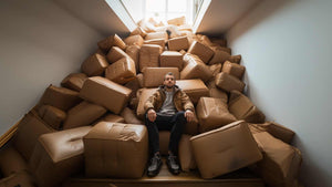 Cushions with guy being surrounded by them