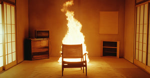 couch on fire to highlight the importance of sofa safety