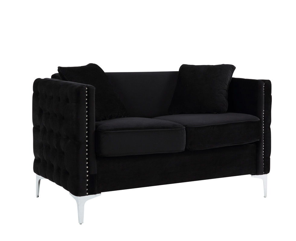 Bayberry - Velvet Loveseat With 2 Pillows