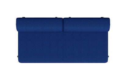 Top view of the Palo 2-seater Sofa in a modern blue design with adjustable backrests, placed against a plain white background. The sofa features a minimalist style and a smooth fabric finish.