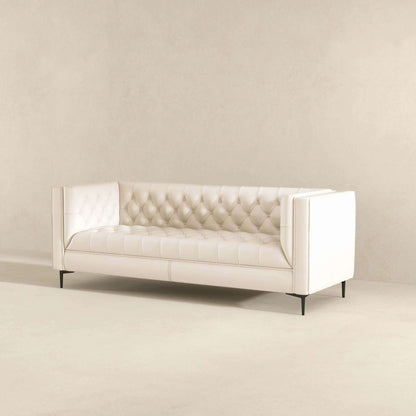 Evelyn - Mid-Century Modern Leather Luxury Chesterfield Sofa