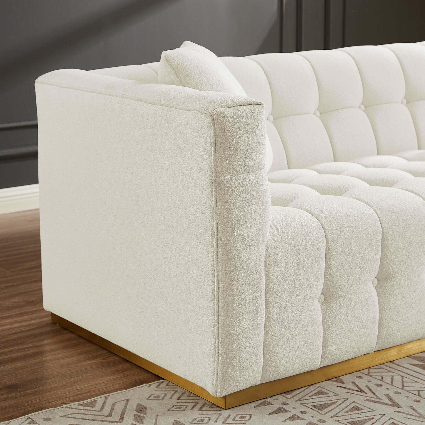 Eleanor - Sofa Boucle - Beige / Gold / Ivory / Ivory White