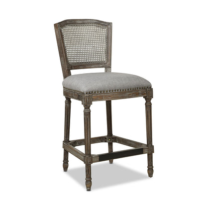 Triomphe - Rattan Wicker High Back Armless Counter Bar Stool