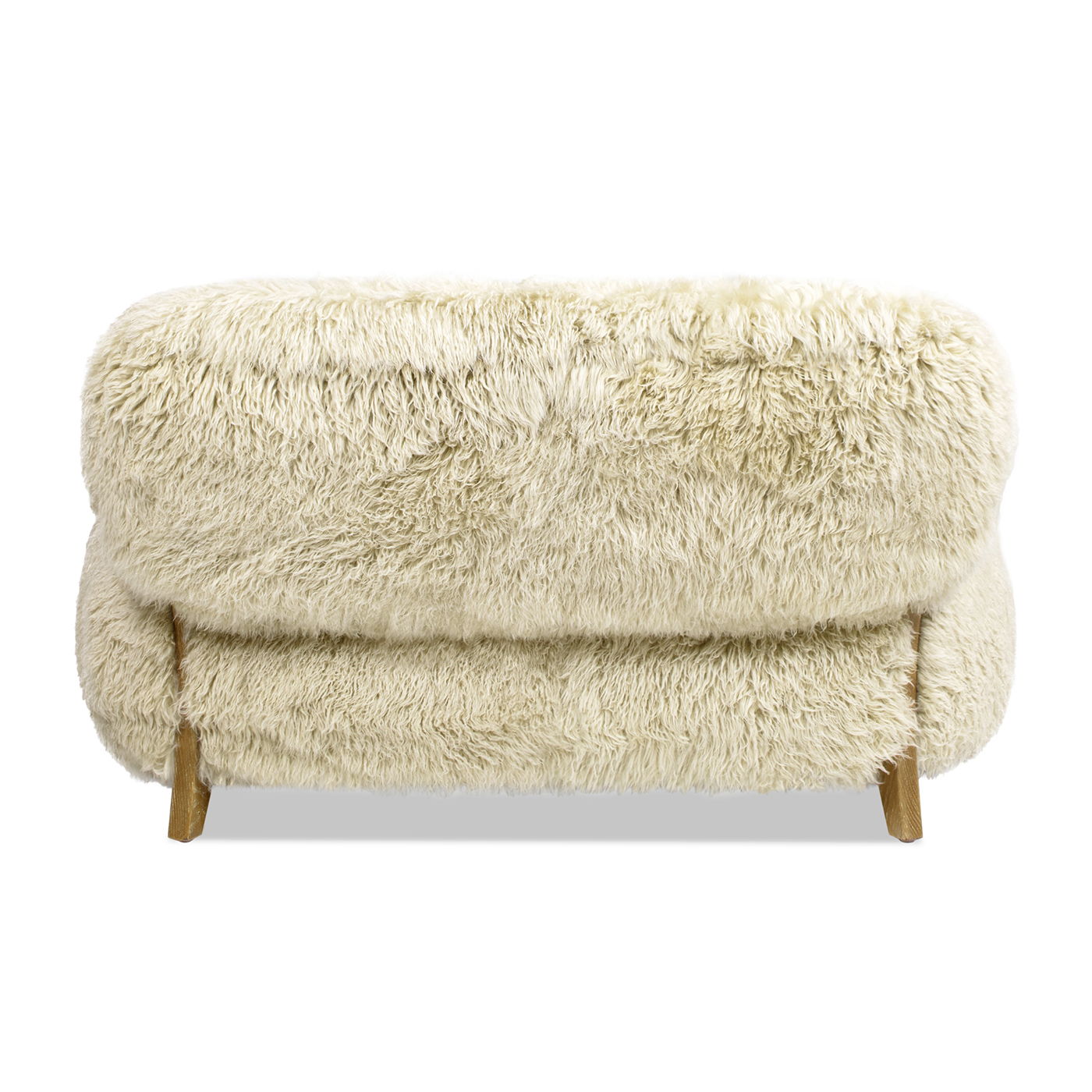 Enchante - Sheepskin Accent Loveseat - Taupe / Natural