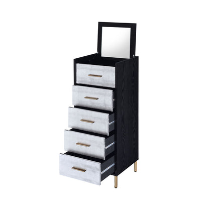 Myles - Jewelry Armoire - Black / Silver / Gold