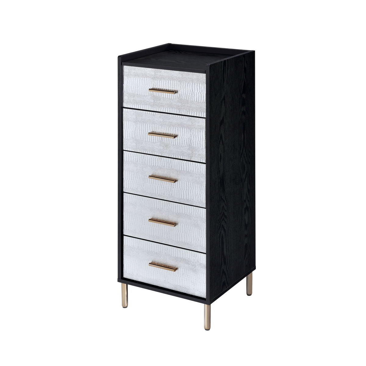 Myles - Jewelry Armoire - Black / Silver / Gold