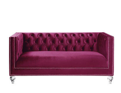 Heibero Loveseat - With 2 Pillows - Burgundy