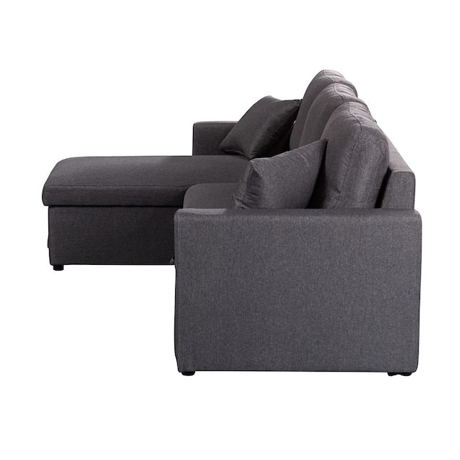 GZMR 82-in Modern Dark Gray Polyester/Blend Sofa