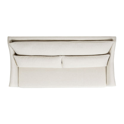 Ada - Flared Arm Contemporary Sofa With Lumbar Pillows - Flax White