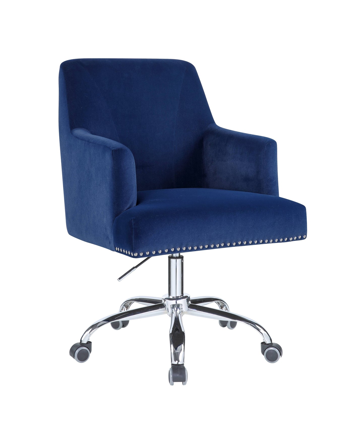 Trenerry - Velvet Office Chair - Blue / Chrome