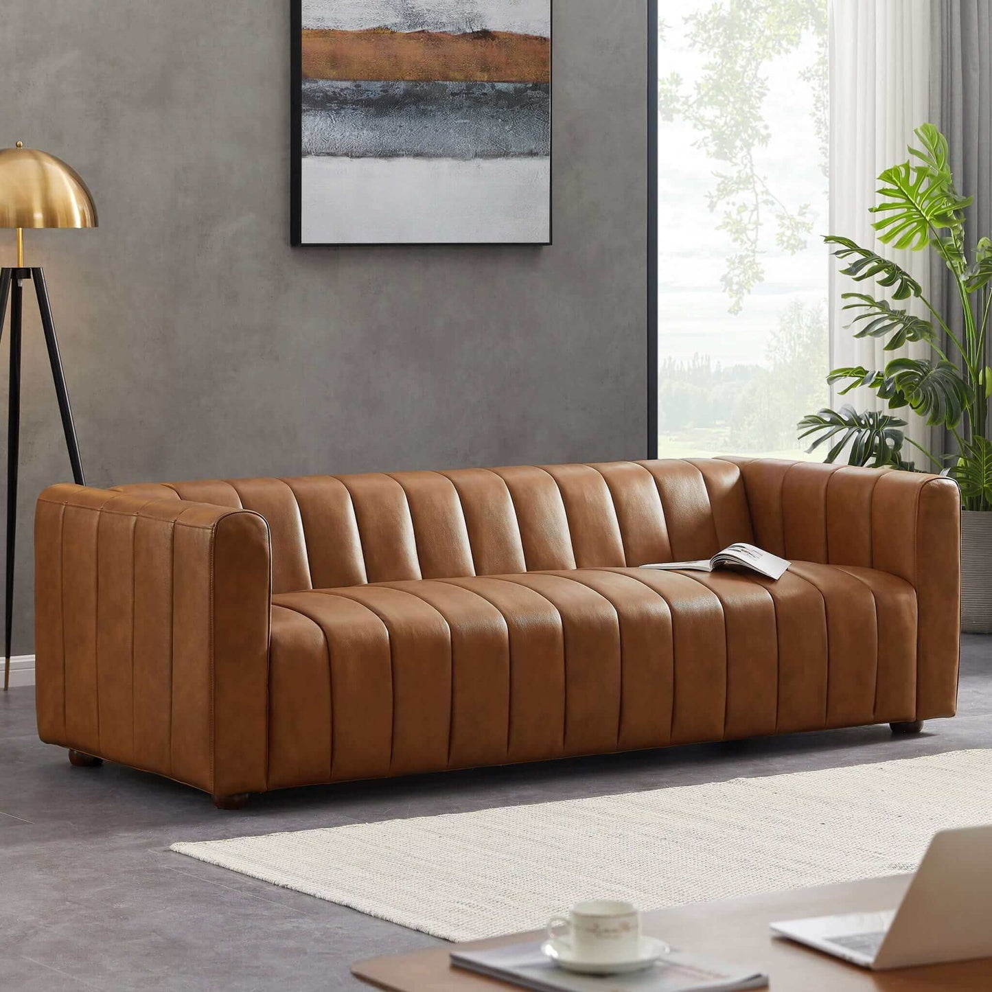 Elrosa - Upholstery Channel Tufted Sofa