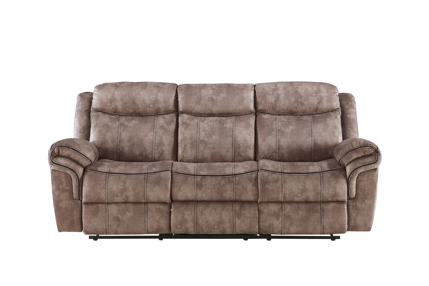 Zubaida - Two Tone Velvet Recliner Sofa With USB Port Drop Down Table