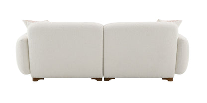 Darius - Boucle Sofa With 2 Toss Pillows - Beige