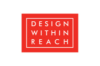 The image features a red rectangular logo with the text "DESIGN WITHIN REACH" in uppercase white letters. A thin white rectangular border encloses the text.