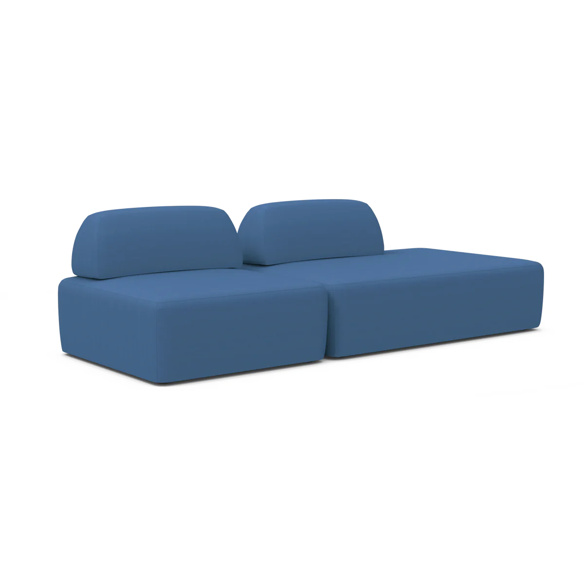 Magna Preconfigured Sectional with two separate backrests and large rectangular cushions, placed against a white background. The sectional features a modern, minimalist design with smooth lines and no visible legs.