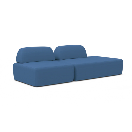 Magna Preconfigured Sectional with two separate backrests and large rectangular cushions, placed against a white background. The sectional features a modern, minimalist design with smooth lines and no visible legs.