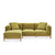 Olive Gold Velvet / LAF - Chaise on the Left / Natural