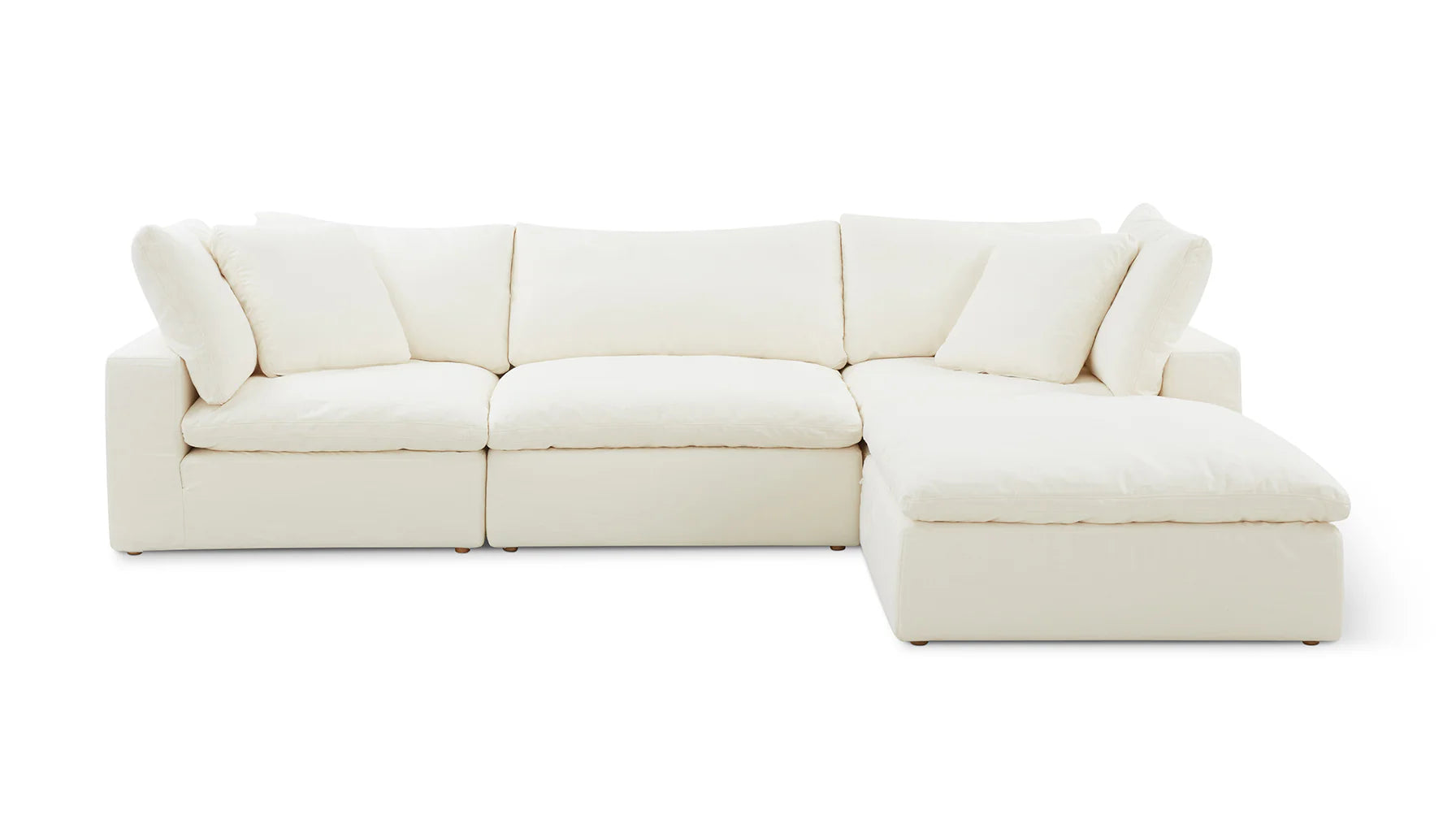 A Movie Night 3-Piece Modular Sofa in an L-shaped configuration, featuring plush cushions and set against a plain white background.