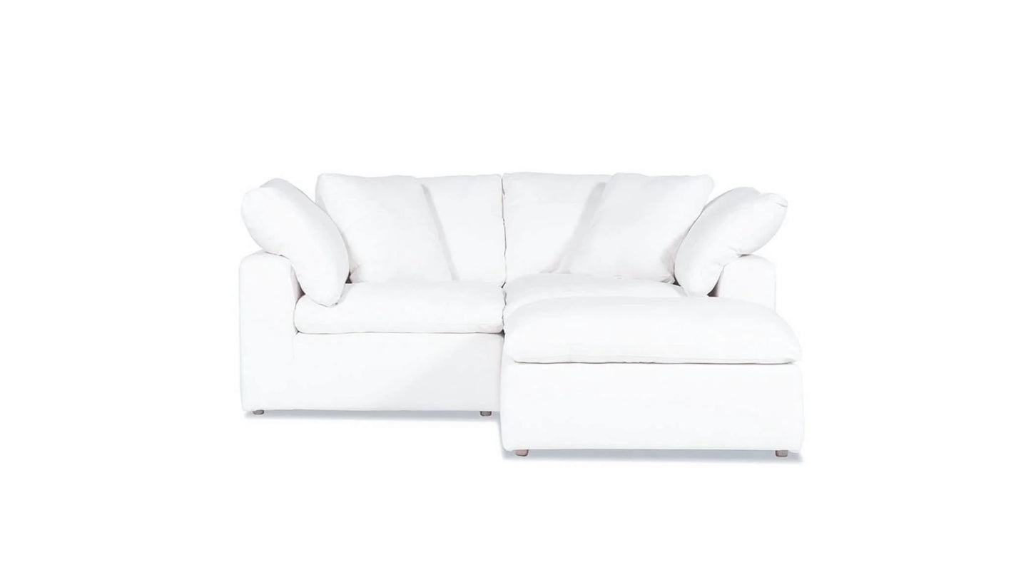 The Movie Night 3-Piece Modular Sofa, featuring plush cushions and a chaise lounge on the right, set against a plain white background.