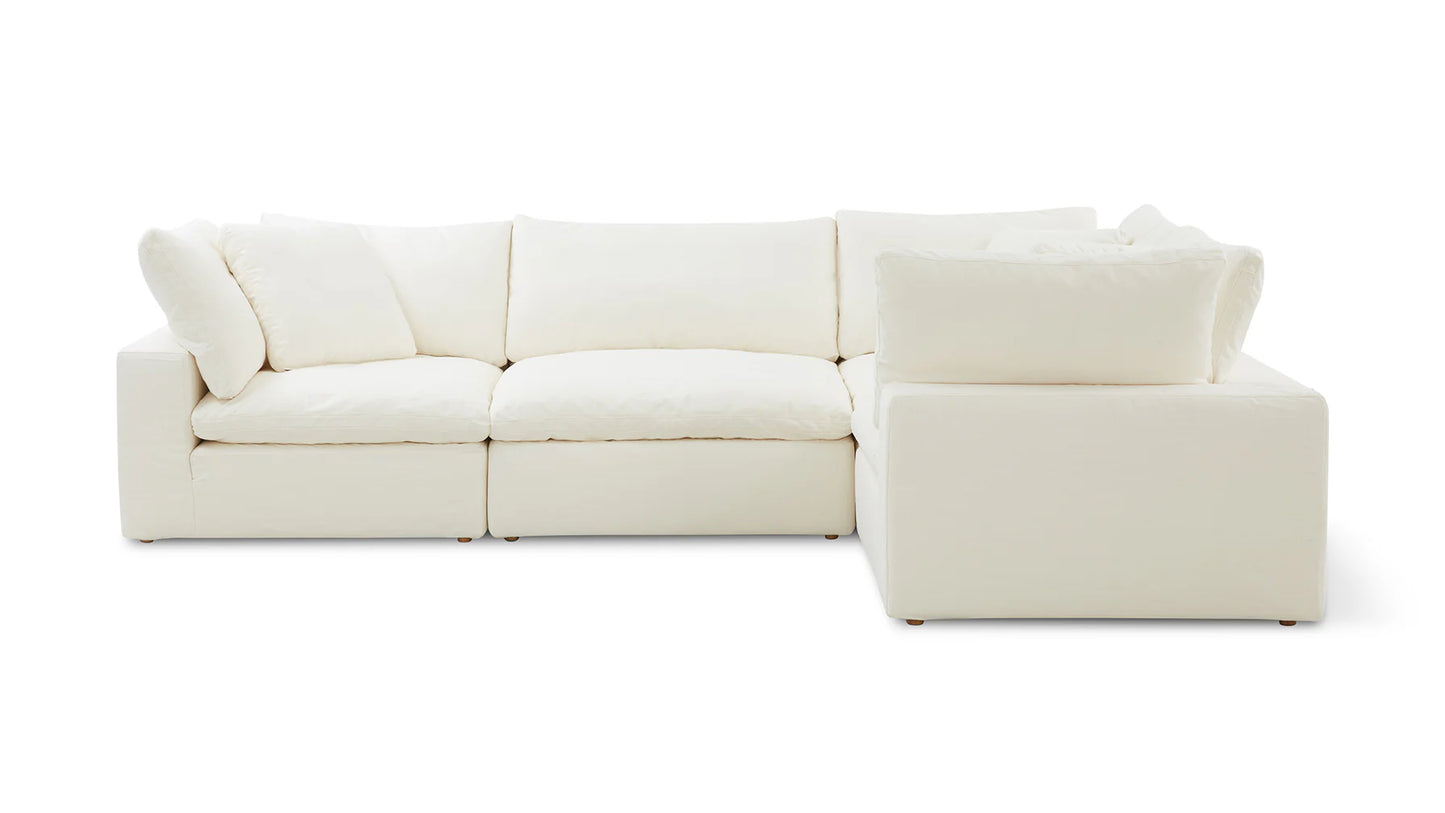 A Movie Night 3-Piece Modular Sofa in an L-shaped configuration with plush cushions, set against a plain white background.