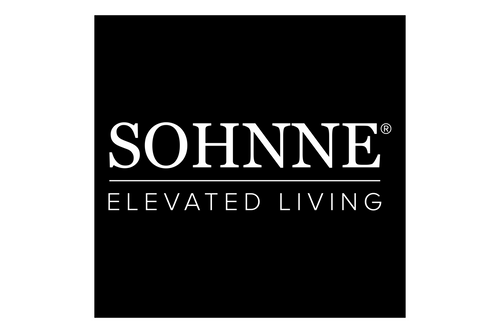 Black square with white text in the center. The text reads "SOHNNE" in large letters, with a registered trademark symbol, and "ELEVATED LIVING" below it in smaller letters.