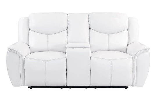 Tiggo - Power Console Reclining Loveseat - Blanche White