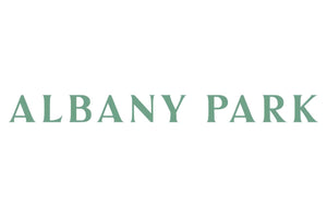 Albany Park" is written in bold, uppercase green letters centered on a white background.