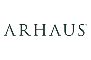 The image features the word "ARHAUS" in capital letters, written in a simple, elegant font. The text appears centered against a white background.