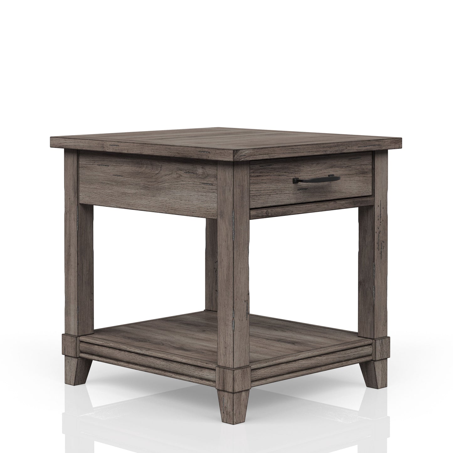 End Table With Storage Drawer Usn - Gray