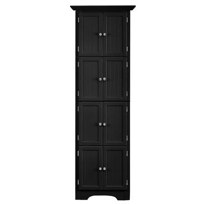 Tall Storage Cabinet With Doors And 4 Shelves For Living Room, Kitchen, Office, Bedroom, Bathroom, Modern