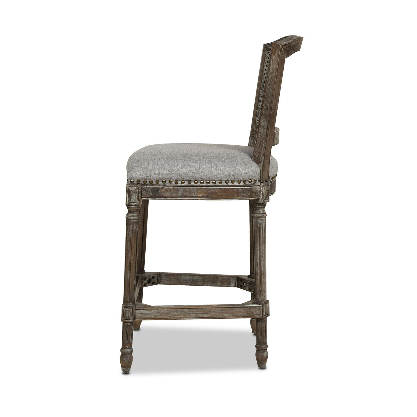 Triomphe - Rattan Wicker High Back Armless Counter Bar Stool