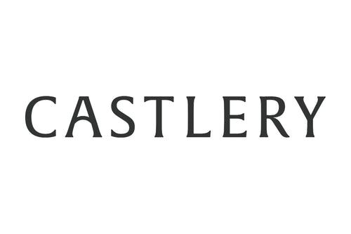 The image displays the word "CASTLERY" in all capital letters against a plain white background. The text is written in a serif font, with a minimalistic and clean design.