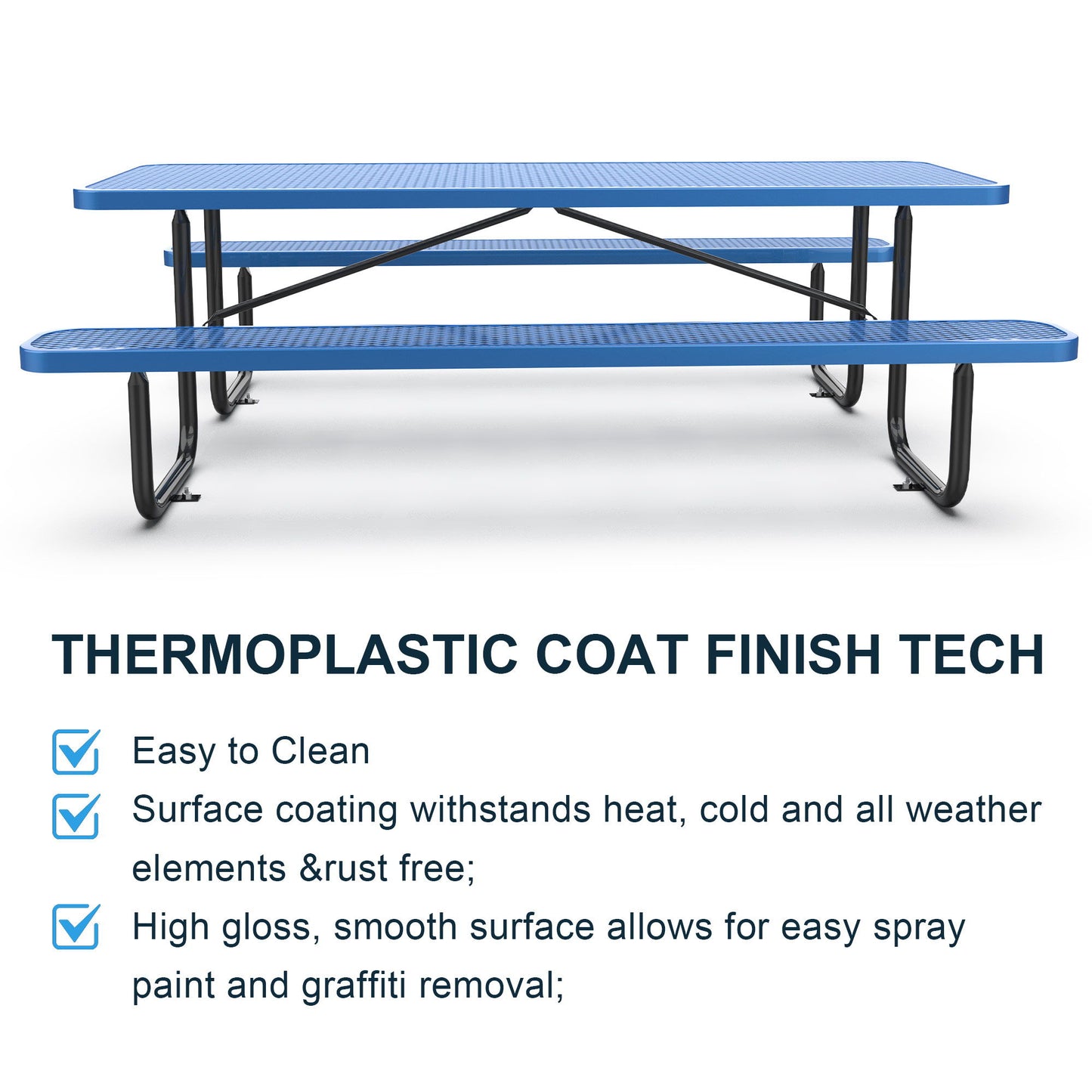 Expanded Metal Rectangular Picnic Table