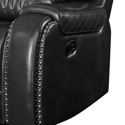 Braylon - Magnetite Synthetic Leather Manual Recliner Sofa - Brown