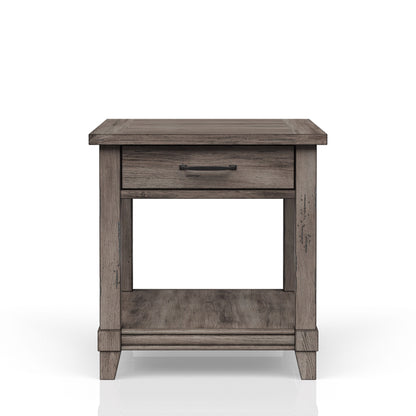 End Table With Storage Drawer Usn - Gray