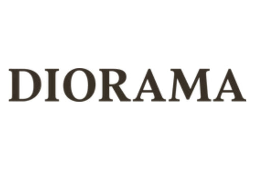 The image displays the word "DIORAMA" written in bold, uppercase letters using a serif font. The text is centered and appears in dark, solid color on a plain white background.