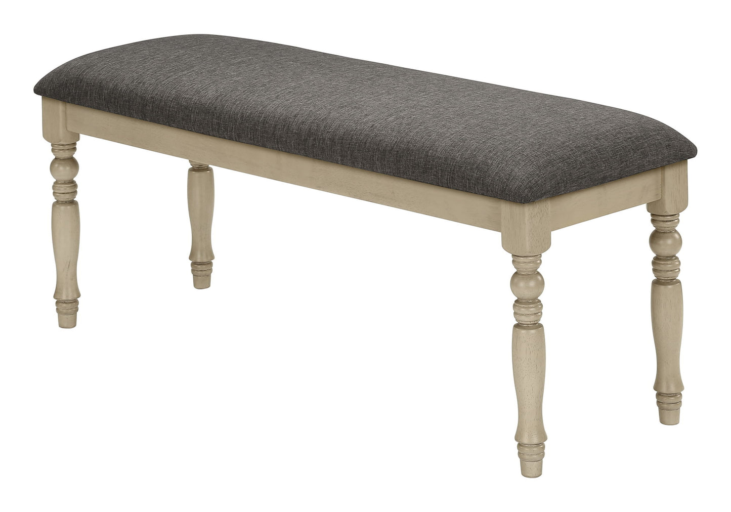 Bench, Rectangular, Upholstered, Transitional - Gray