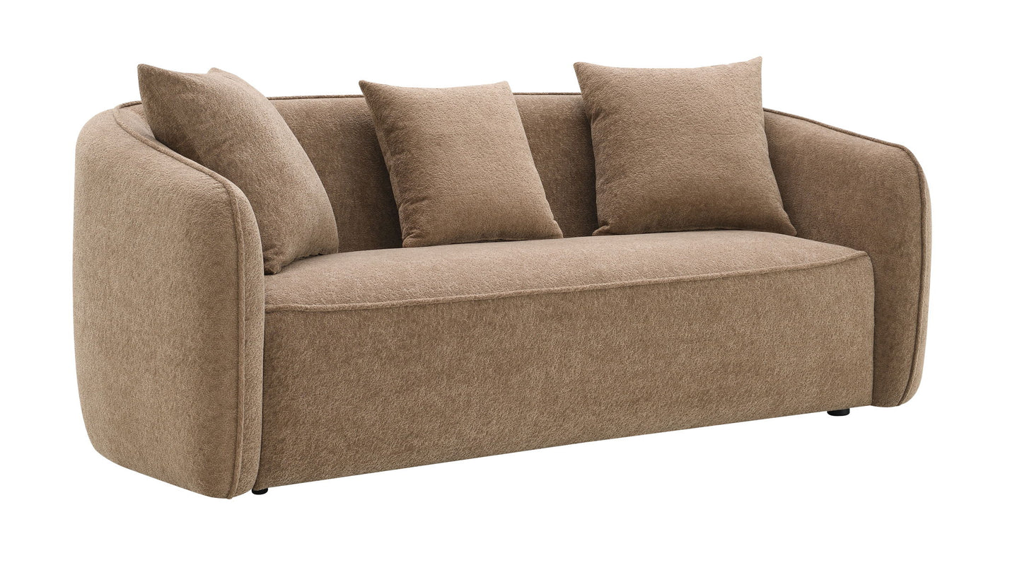 Keith - Chenille Sofa With 3 Matching Color Toss Pillows