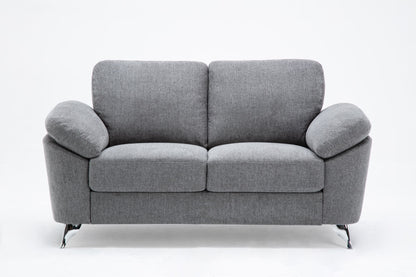 Villanelle - Loveseat With Chrome Finish Legs - Light Gray