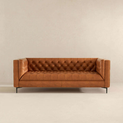 Evelyn - Mid-Century Modern Leather Luxury Chesterfield Sofa