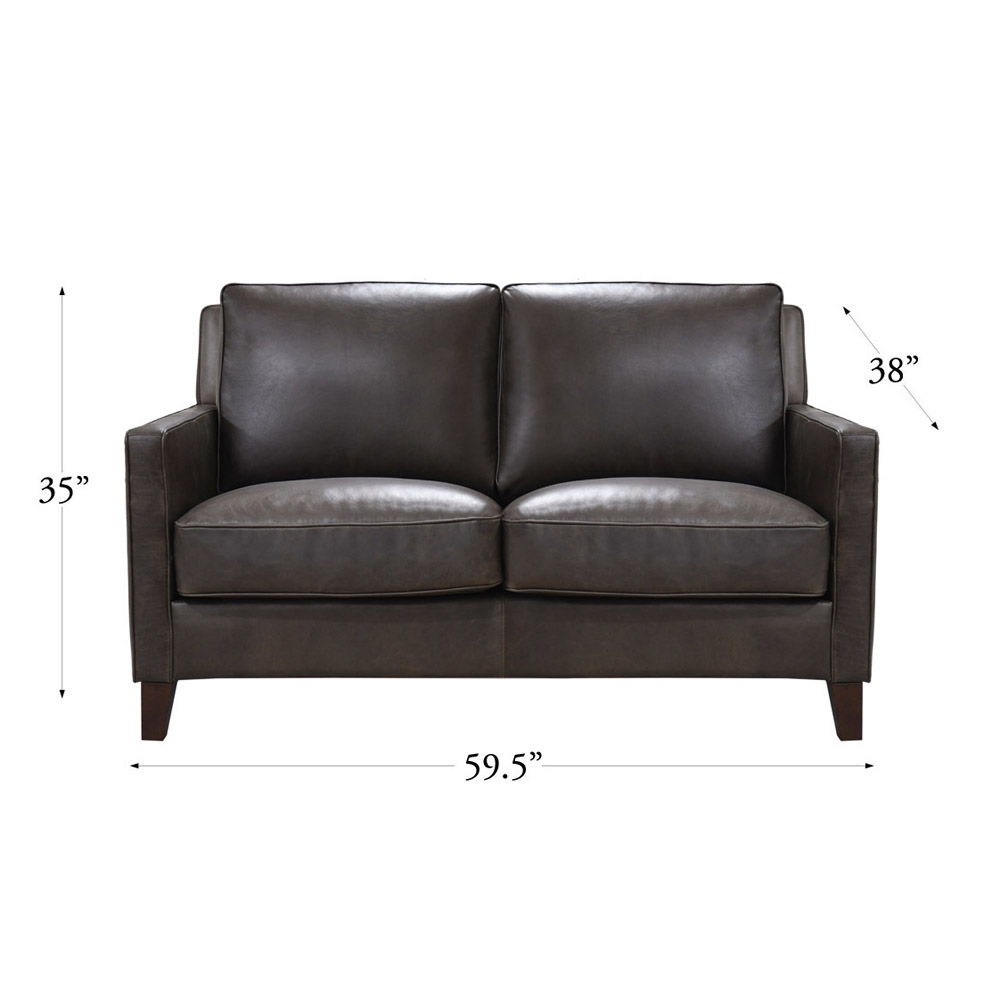 Ashby - Waxy Pull Up Leather Loveseat - Dark Granite