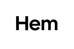 The image features the word "Hem" in bold, black text against a plain white background.
