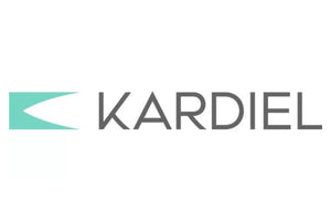 Logo of Kardiel consisting of a stylized light green shape resembling a blocky, forward-pointing arrow or a minimalist "K" to the left, with the name "Kardiel" in sleek, gray sans-serif font on the right. The background is white.