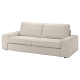 KIVIK Sofa in beige color with two large back cushions and wide armrests, displayed on a white background.