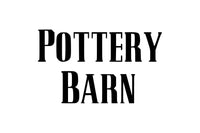 The image displays the words "Pottery Barn" in bold, black, uppercase letters on a white background. The font used is a classic serif style.