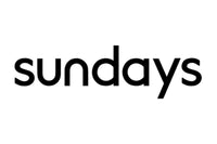 The image displays the word "sundays" written in bold, lowercase black font against a solid white background.