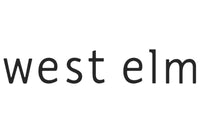 West Elm logo featuring the brand name in lowercase, black, sans-serif font on a white background.