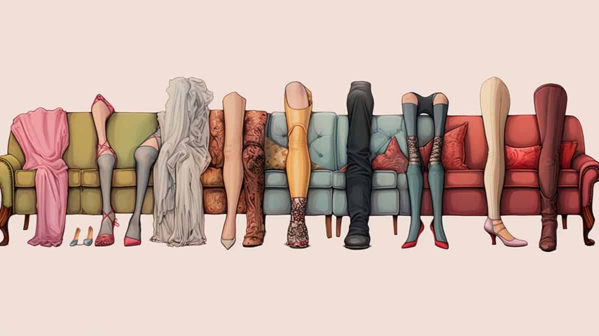 Couch of many different legs