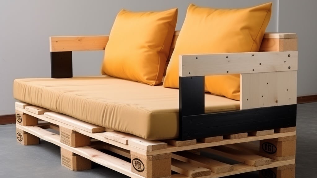 a couch made from scratch at home using recycled materials