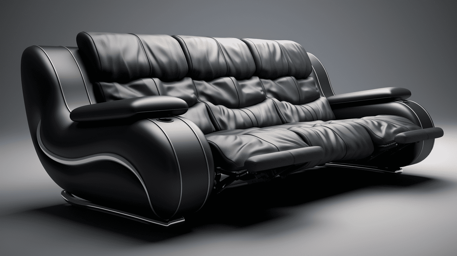 Big Black Leather Reclining Couch